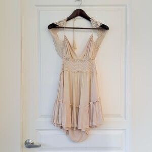 Chic Lace-Trimmed Cream Blouse